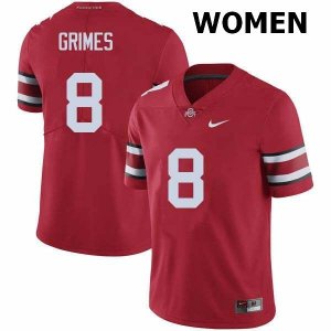 Women's Ohio State Buckeyes #8 Trevon Grimes Red Nike NCAA College Football Jersey Supply JHK8644GV